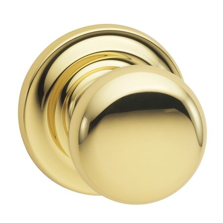 Omnia Knob Traditional Rose Pass Knob 2-3/8" BS Full Lip Bright Brass 458 458TD/238F.PA3