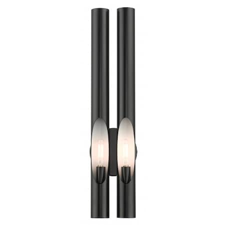 Livex Lighting Shiny Black ADA Double Sconce, 2 Light 45912-68