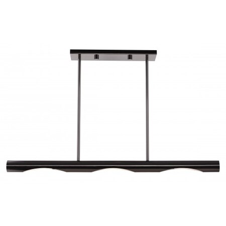 Livex Lighting Black Chrome Linear Chandelier, 3 Light 45917-46