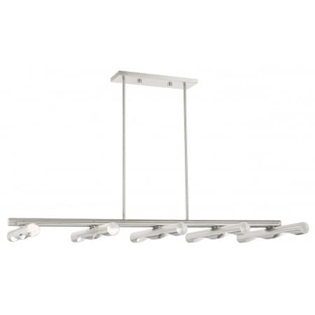 Livex Lighting Brushed Nickel Linear Chandelier, 10 Ligh 45918-91