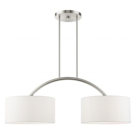 Livex Lighting Brushed Nickel Linear Chandelier, 2 Light 45982-91