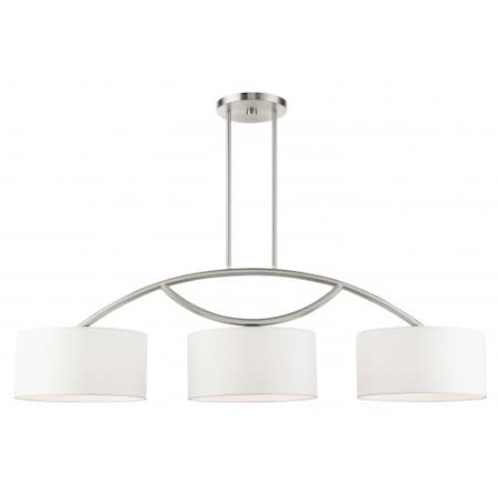 Livex Lighting Brushed Nickel Linear Chandelier, 3 Light 45983-91