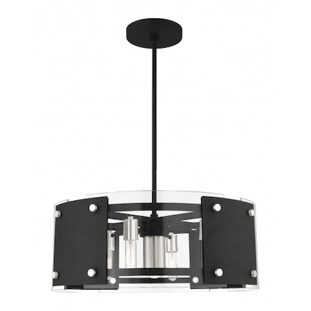 Livex Lighting Black with Brushed Nickel Accents Pendan 45995-04