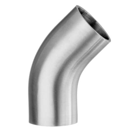Usa Industrials Sanitary Fitting, Butt Weld, 304SS Polished, Short 45 Elbow, 1", Wall Thickness: 0.065" ZUSA-STF-BW-81