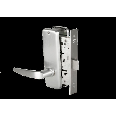 Best Mortise 45H Lock, Privacy, Lever, Escutcheon, Satin Chrome AM, LH 45H0L16J626AMLH