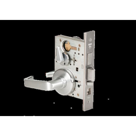 Best Mortise 45H Lock, Entry, Lever, Rose, Satin Chrome, LH 45H7AT15H626LH