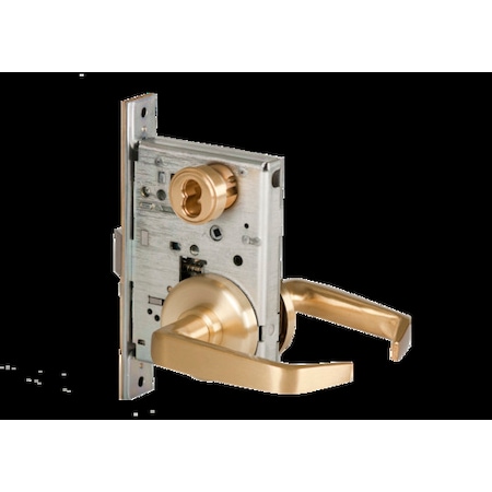 Best Mortise 45H Lock, Storeroom, Lever, Rose, Satin Brass, RH 45H7D15H606RH
