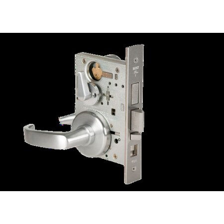 Best Mortise 45H Lock, Intruder, Lever, Rose, Satin Chrome AM, RH 45H7IND14H626AMRH