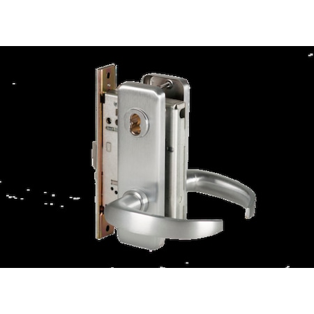 Best Mortise 45H Lock, Dormitory, Lever, Escutcheon, Sat Chr, RH 45H7T14M626RH