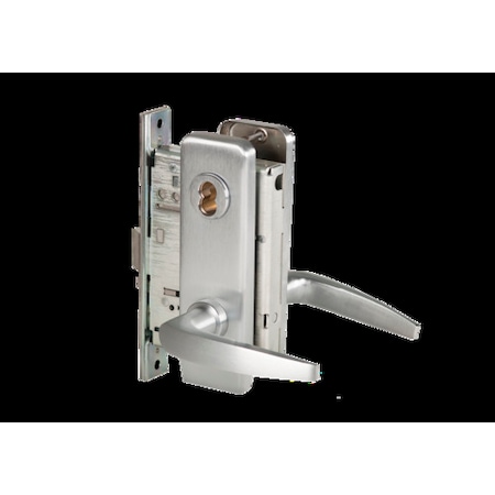 Best Mortise 45H Lock, Dormitory, Lever, Escutcheon, Sat Chr AM, RH 45H7T16J626AMRH