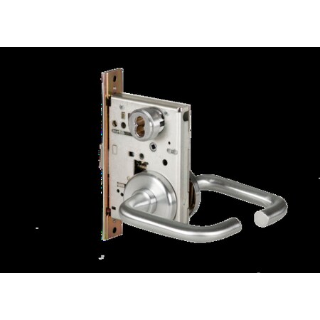 Best Mortise 45H Lock, Universal, Lever, Escutcheon, Sat Chr, RH 45H7UNR3H626RH