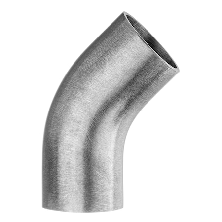 Usa Industrials Sanitary Fitting, Butt Weld, 304SS Dull, Short 45 Elbow, 2", Wall Thickness: 0.065" ZUSA-STF-BW-89