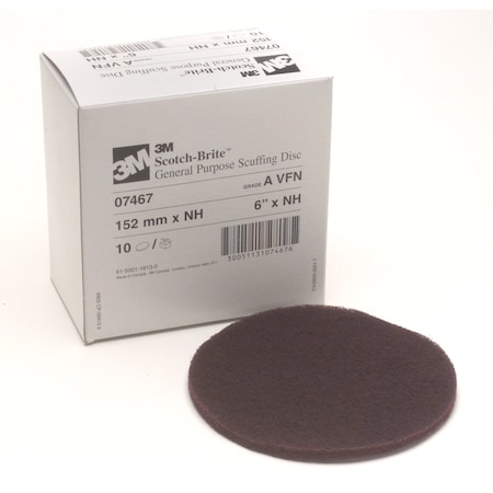 Scotch-Brite Scuffing Disc, 6" Dia, No Hole, Aluminum Oxide 61500118130