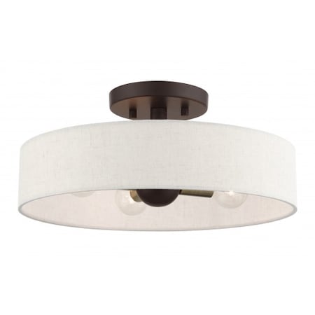 Livex Lighting Bronze with Antique Brass Accents Semi F 46037-07