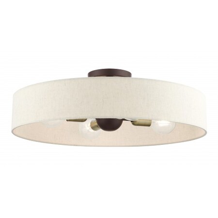 Livex Lighting Bronze with Antique Brass Accents Semi F 46038-07