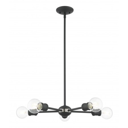 Livex Lighting Scandinavian Gray Chandelier, 5 Light 46135-76