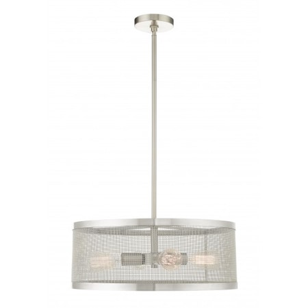 Livex Lighting Brushed Nickel Chandelier, 4 Light 46214-91