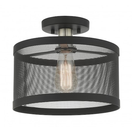 Livex Lighting Black with Brushed Nickel Accents Semi F 46216-04