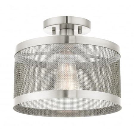 Livex Lighting Brushed Nickel Semi Flush, 1 Light 46216-91
