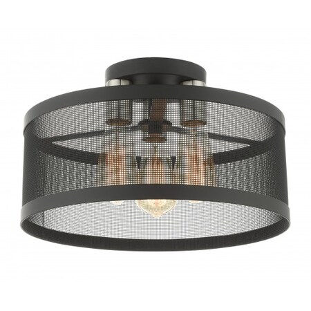 Livex Lighting Black with Brushed Nickel Accents Semi F 46218-04