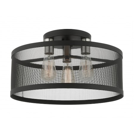 Livex Lighting Black with Brushed Nickel Accents Semi F 46219-04
