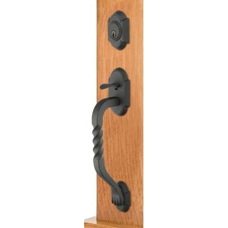 Emtek Flat Black Handleset 462222NFBLH 462222NFBLH