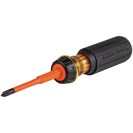 KLEIN TOOLS Flip-Blade Insulated Screwdriver, 2-in1, Ph Bit #2, Sl Bit 1/4-Inch 32293