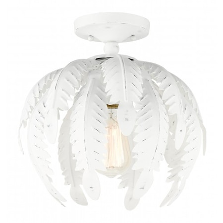 Livex Lighting Antique White Semi Flush, 1 Light 46231-60