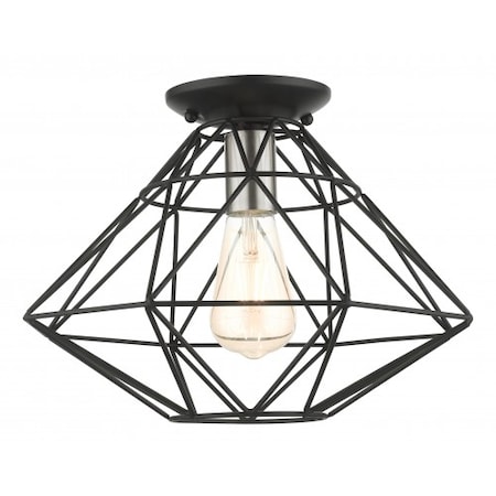 Livex Lighting Black Flush Mount, 1 Light 46248-04