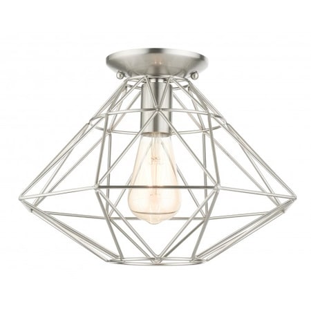 Livex Lighting Brushed Nickel Flush Mount, 1 Light 46248-91