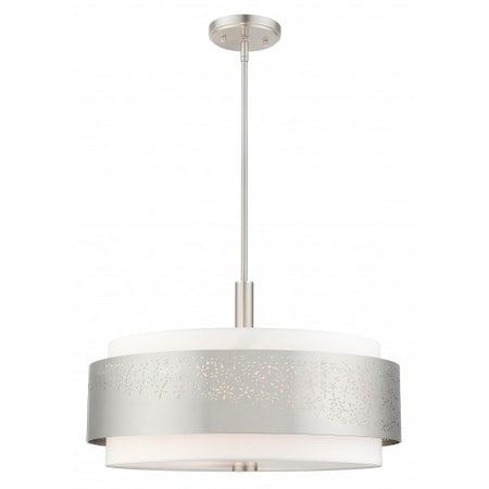 Livex Lighting Brushed Nickel Chandelier, 5 Light 46255-91
