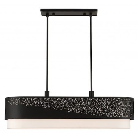 Livex Lighting Black Linear Chandelier, 6 Light 46258-04