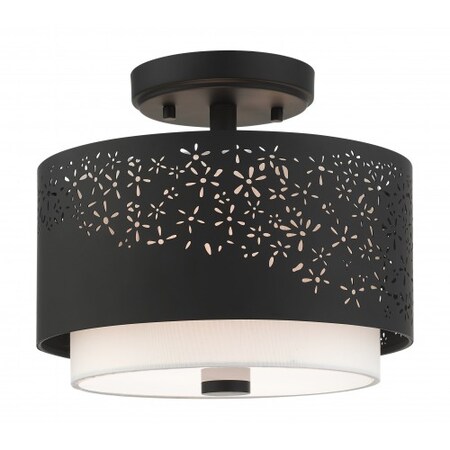 Livex Lighting Black Semi Flush, 2 Light 46267-04