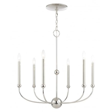 Livex Lighting Polished Nickel Chandelier, 6 Light 46316-35
