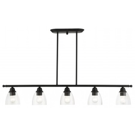 Livex Lighting Black Linear Chandelier, 5 Light 46338-04