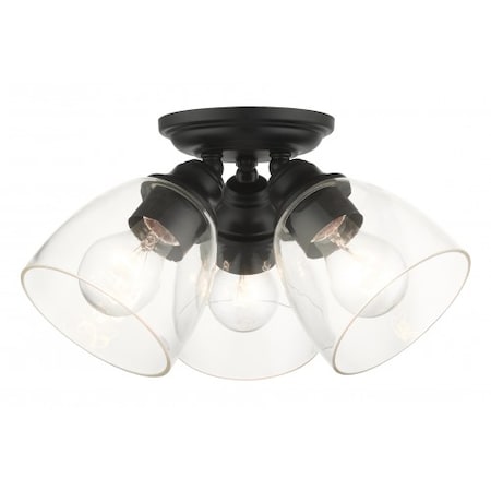 Livex Lighting BlackFlush Mount, 3 Light 46339-04