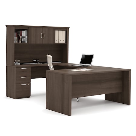 Bestar U Shaped Desk Logan U-Shaped Desk, Antigua, 95 1/2 in D X 66 1/2 in H, 66 in W X 46410-52