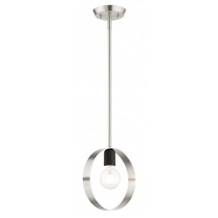 Livex Lighting Brushed Nickel Pendant, 1 Light 46411-91