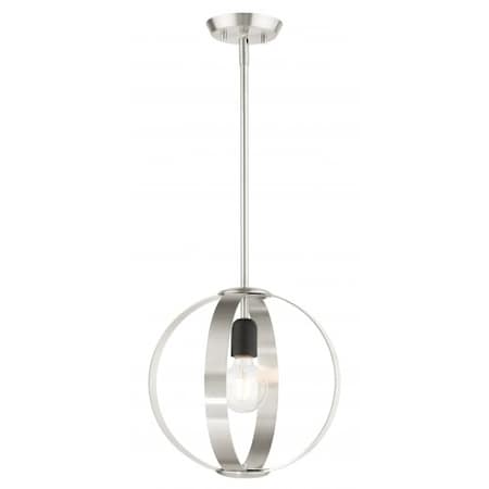 Livex Lighting Brushed Nickel Pendant, 1 Light 46413-91
