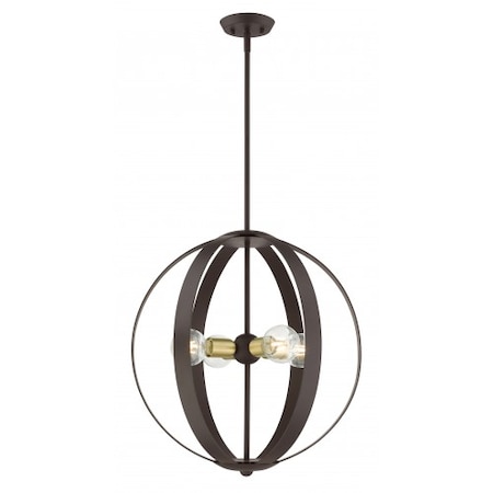 Livex Lighting Bronze Chandelier, 4 Light 46415-07