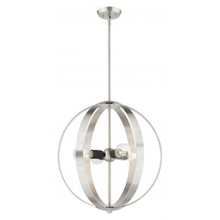 Livex Lighting Brushed Nickel Chandelier, 4 Light 46415-91