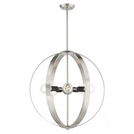 Livex Lighting Brushed Nickel Chandelier, 5 Light 46416-91