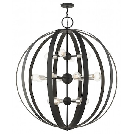 Livex Lighting Black Foyer Chandelier, 16 Light 46418-04