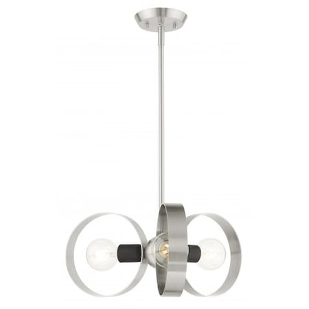 Livex Lighting Brushed Nickel Chandelier, 3 Light 46423-91