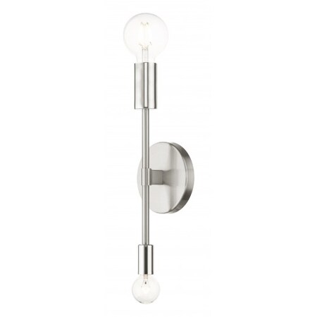 Livex Lighting Brushed Nickel Sconce, 2 Light 46438-91