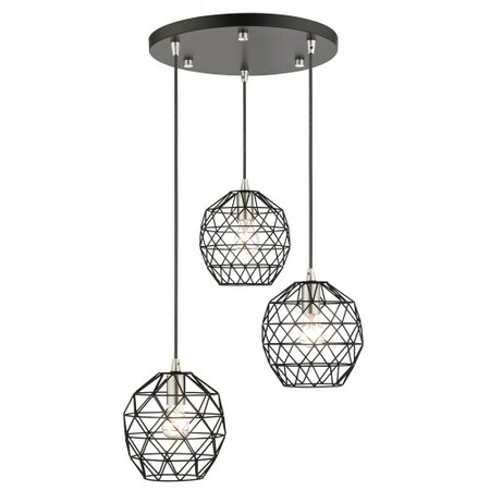 Livex Lighting Black Pendant, 3 Light 46593-04