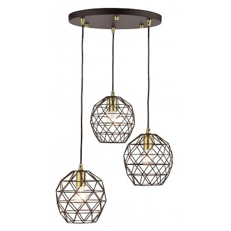 Livex Lighting Bronze Pendant, 3 Light 46593-07
