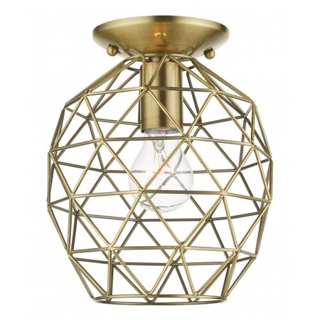 Livex Lighting Antique BrassFlush Mount, 1 Light 46598-01