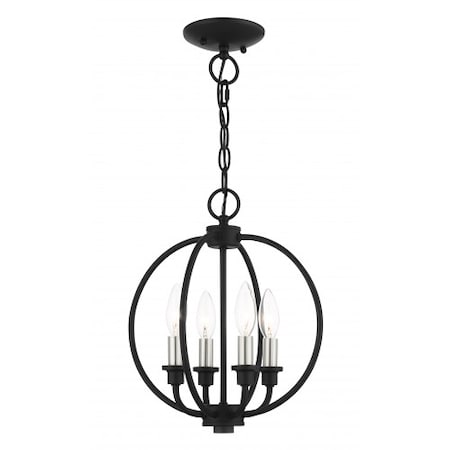 Livex Lighting Black, Brushed Nickel Accents Convertible 4664-04