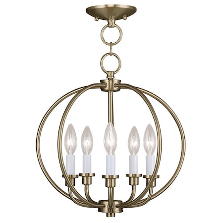 Livex Lighting Milania 5 Light Antique Brass Convertibl 4665-01